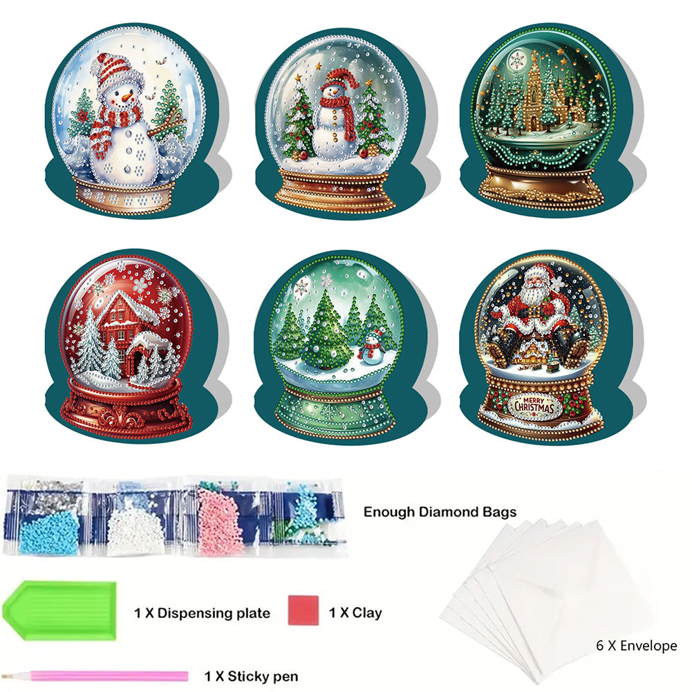 6/10/12 PCS DIY Diamond Art Greeting Cards Thank You Cards and Holiday Blessings