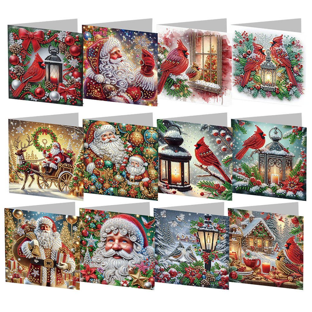 6/10/12 PCS DIY Diamond Art Greeting Cards Thank You Cards and Holiday Blessings