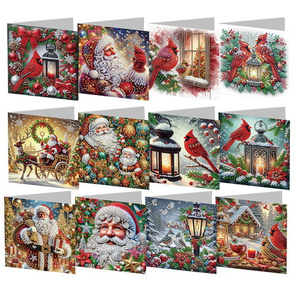 6/10/12 PCS DIY Diamond Art Greeting Cards Thank You Cards and Holiday Blessings