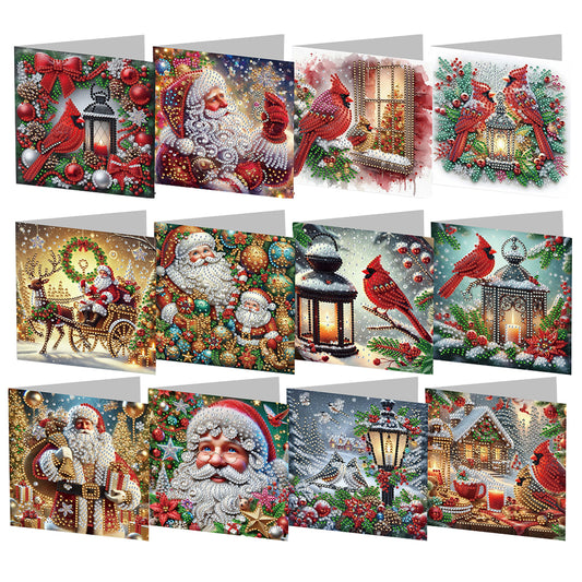 6/10/12 PCS DIY Diamond Art Greeting Cards Thank You Cards and Holiday Blessings