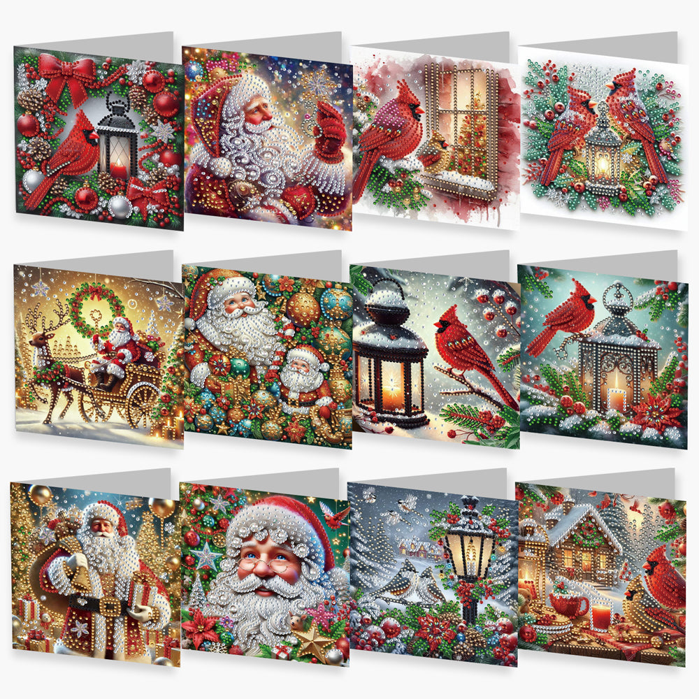 6/10/12 PCS DIY Diamond Art Greeting Cards Thank You Cards and Holiday Blessings