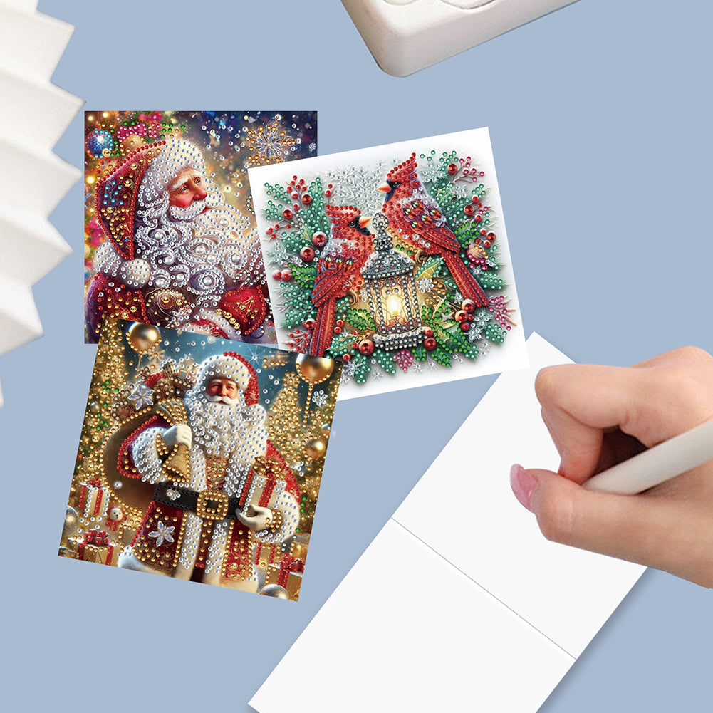 6/10/12 PCS DIY Diamond Art Greeting Cards Thank You Cards and Holiday Blessings