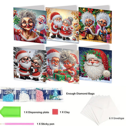 6/10/12 PCS DIY Diamond Art Greeting Cards Thank You Cards and Holiday Blessings