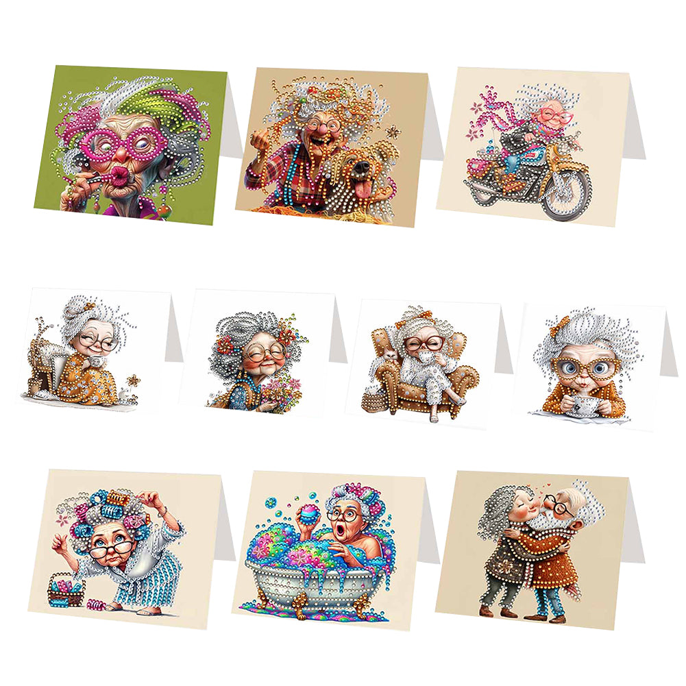 6/10/12 PCS DIY Diamond Art Greeting Cards Thank You Cards and Holiday Blessings