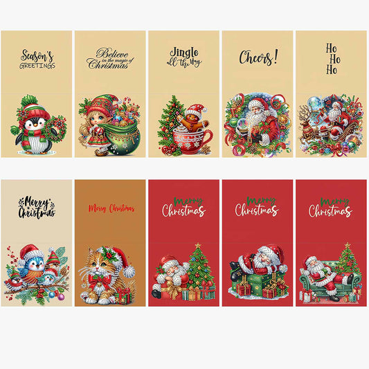 6/10/12 PCS DIY Diamond Art Greeting Cards Thank You Cards and Holiday Blessings