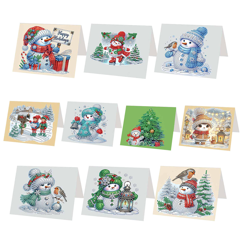 6/10/12 PCS DIY Diamond Art Greeting Cards Thank You Cards and Holiday Blessings