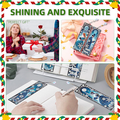 Christmas Winter Diamond Painting Diary Book with Crystal Pendant Bookmark Gifts