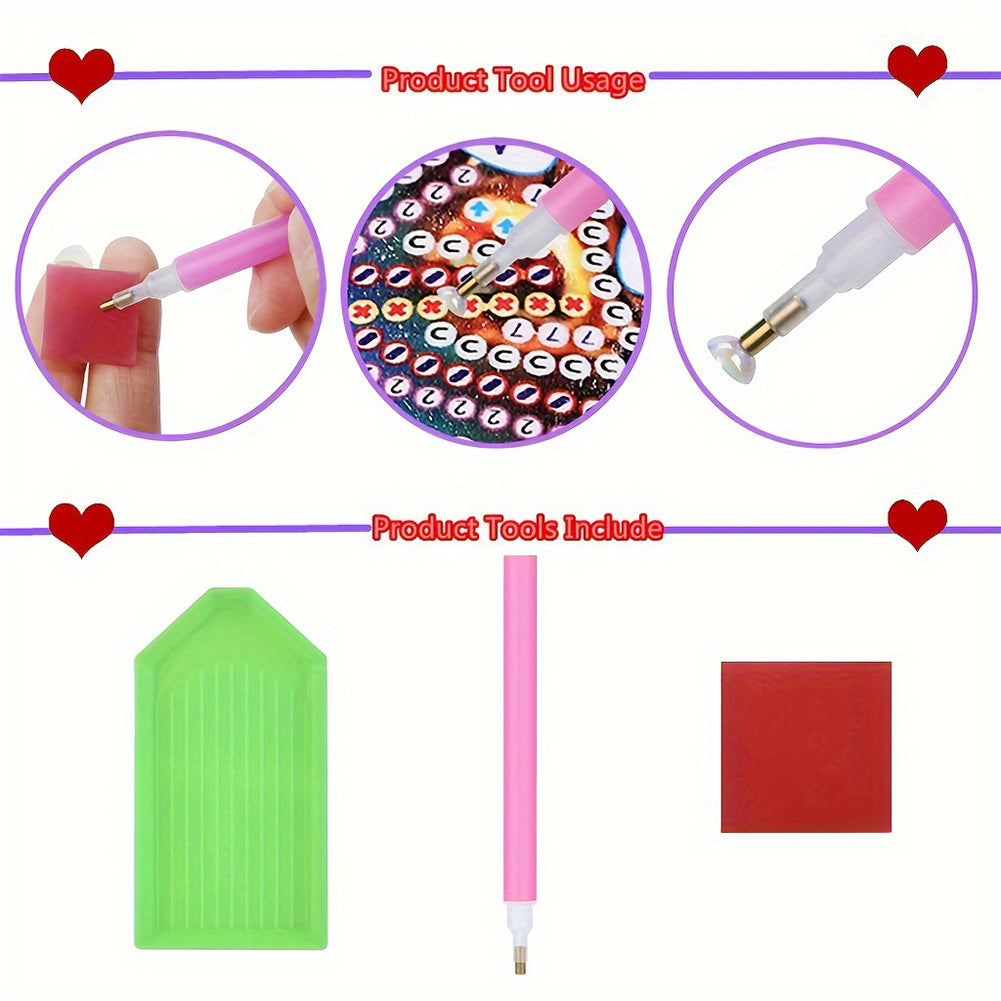 Christmas Winter Diamond Painting Diary Book with Crystal Pendant Bookmark Gifts