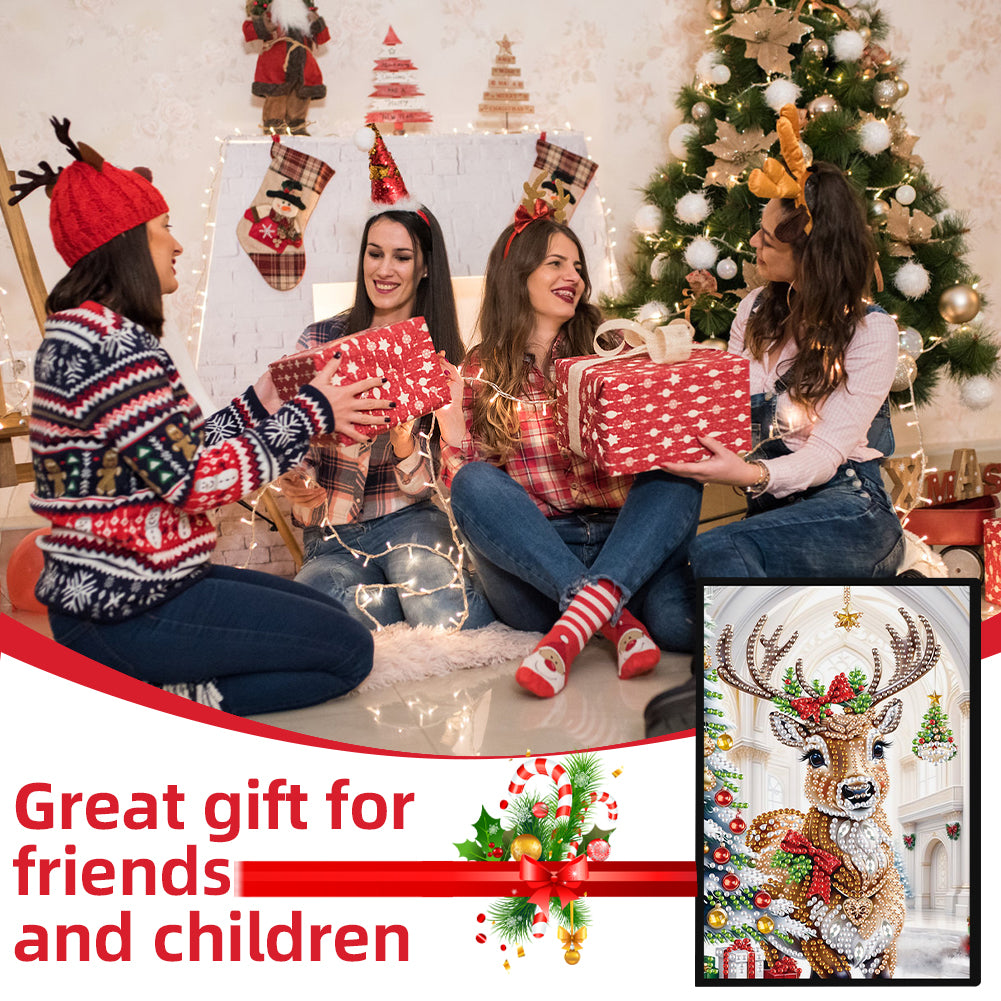 Christmas Winter Diamond Painting Diary Book with Crystal Pendant Bookmark Gifts