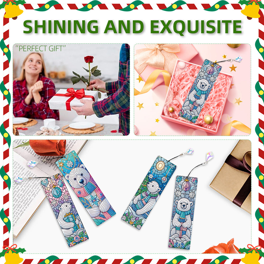 Christmas Winter Diamond Painting Diary Book with Crystal Pendant Bookmark Gifts
