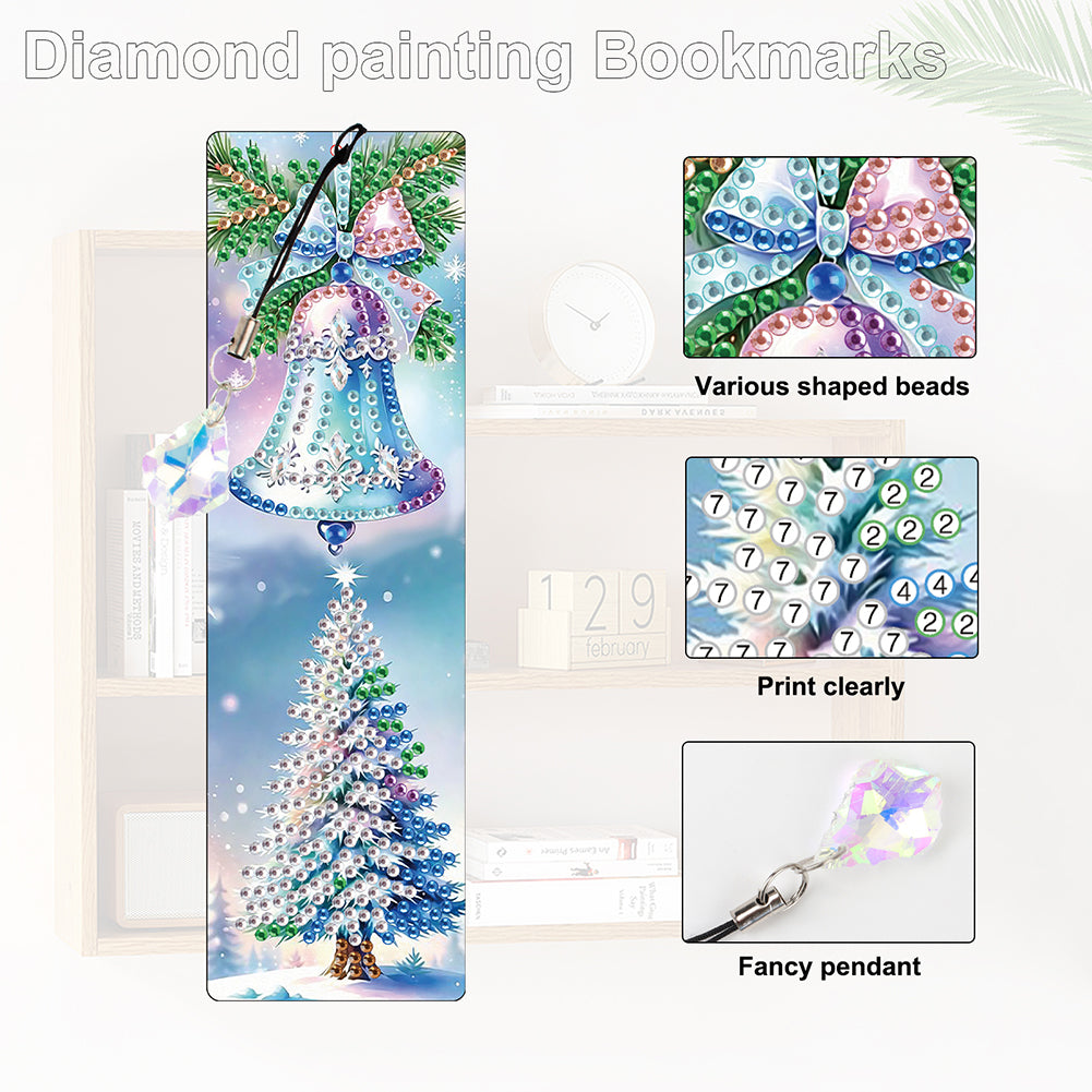 Christmas Winter Diamond Painting Diary Book with Crystal Pendant Bookmark Gifts