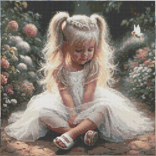 Cute Little Girl - Full Round Drill Diamond Painting 40*40CM