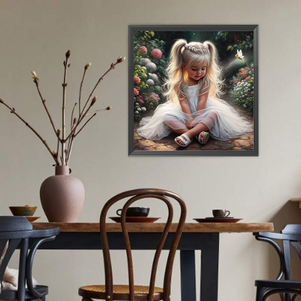 Cute Little Girl - Full Round Drill Diamond Painting 40*40CM