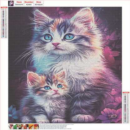 Cat - Full Round Drill Diamond Painting 40*50CM