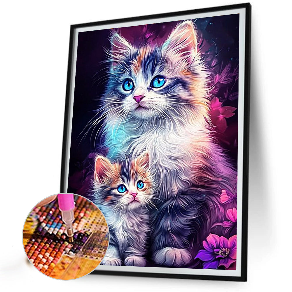 Cat - Full Round Drill Diamond Painting 40*50CM