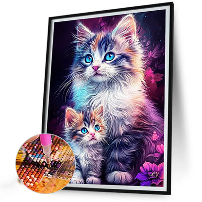 Cat - Full Round Drill Diamond Painting 40*50CM