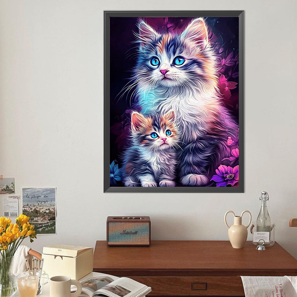 Cat - Full Round Drill Diamond Painting 40*50CM