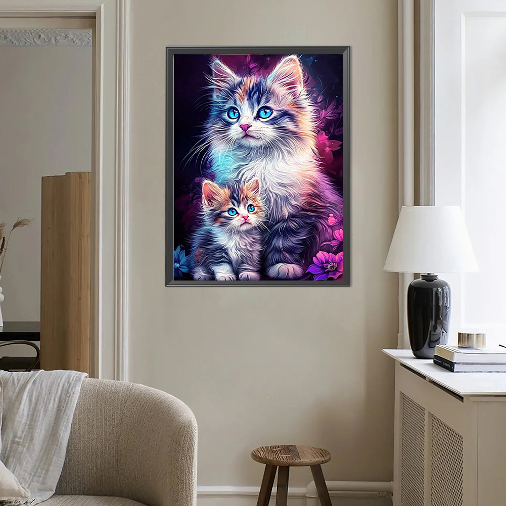Cat - Full Round Drill Diamond Painting 40*50CM