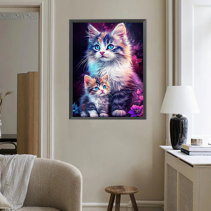 Cat - Full Round Drill Diamond Painting 40*50CM