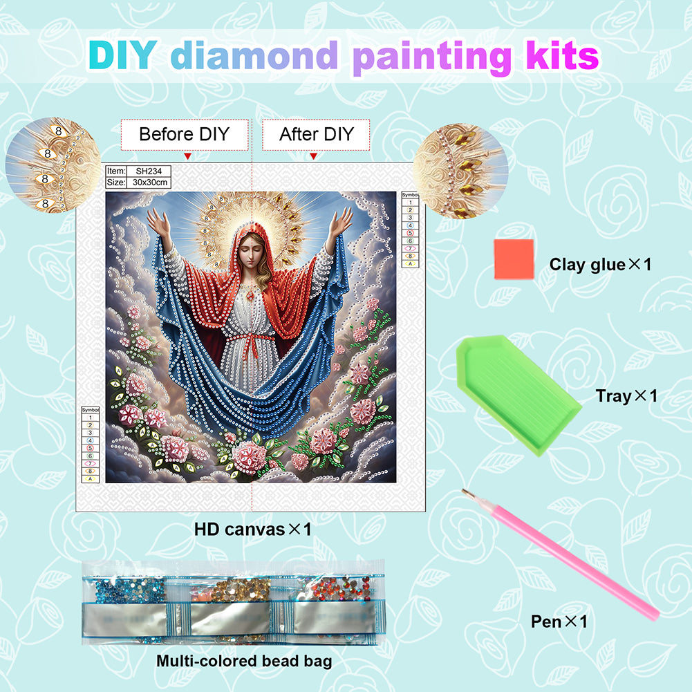 Religion Madonna - Special Shaped Drill Diamond Painting 30*30CM
