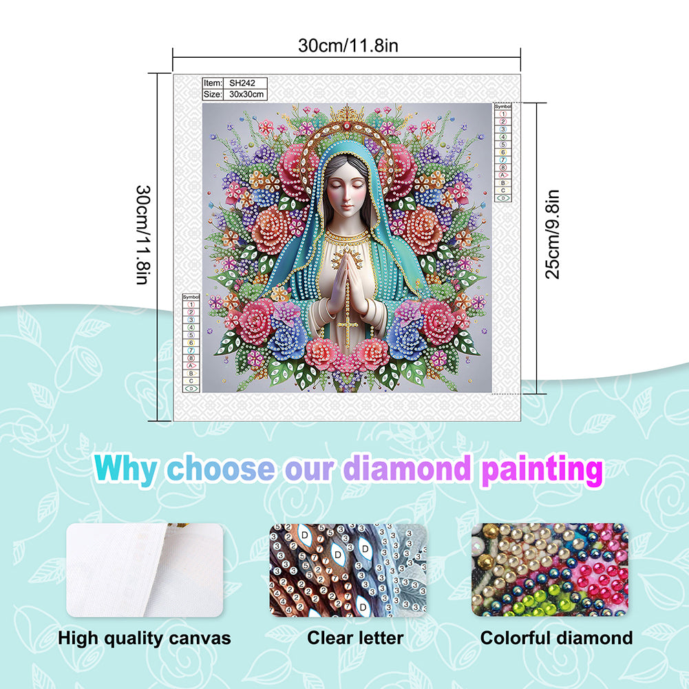 Religion Madonna - Special Shaped Drill Diamond Painting 30*30CM