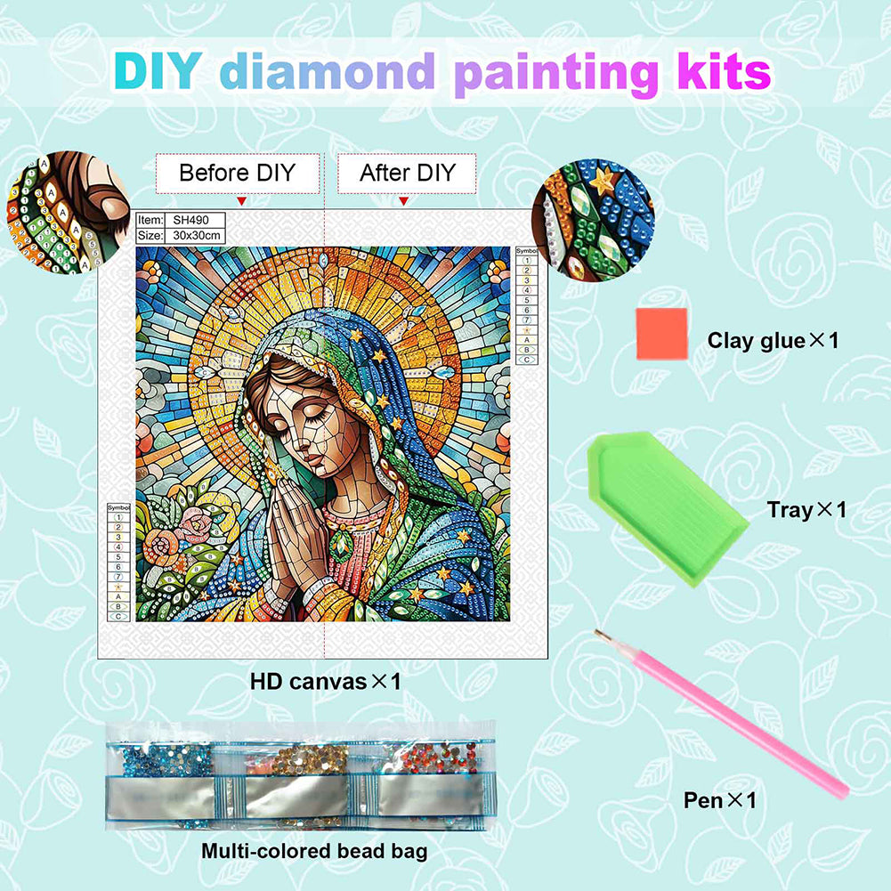Religion Madonna - Special Shaped Drill Diamond Painting 30*30CM