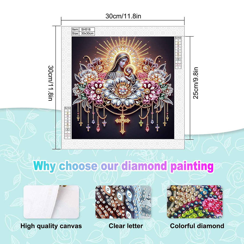 Religion Madonna - Special Shaped Drill Diamond Painting 30*30CM
