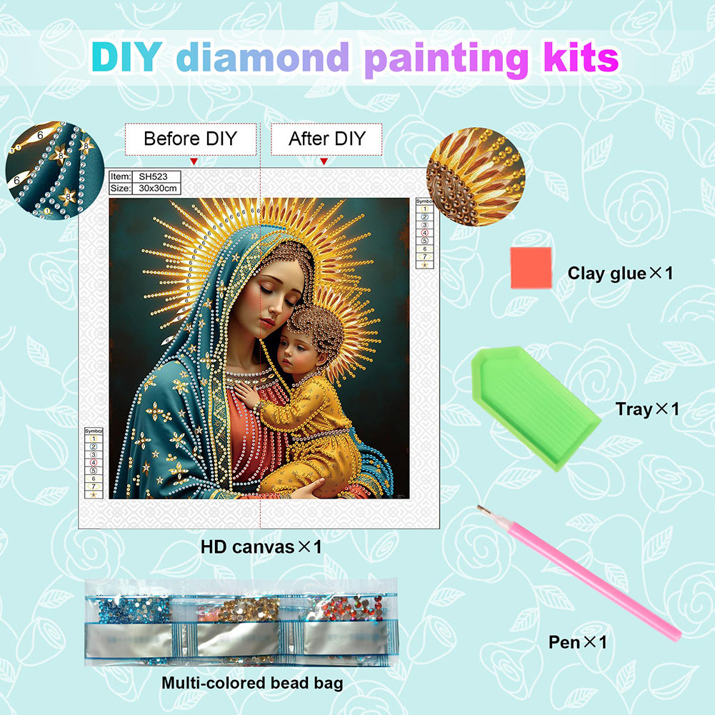 Religion Madonna - Special Shaped Drill Diamond Painting 30*30CM