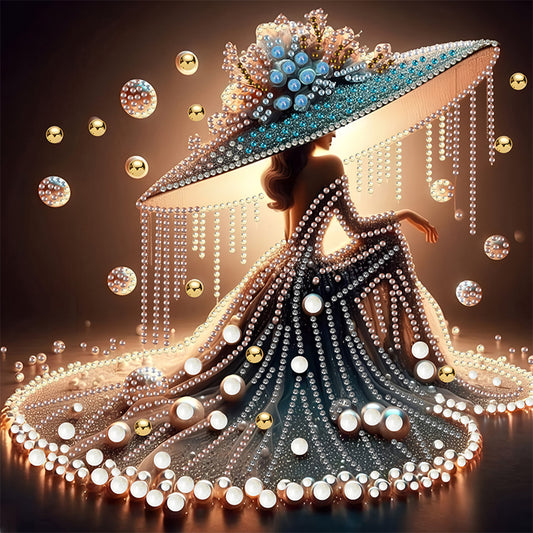 Elegant Lady In Top Hat - Special Shaped Drill Diamond Painting 30*30CM