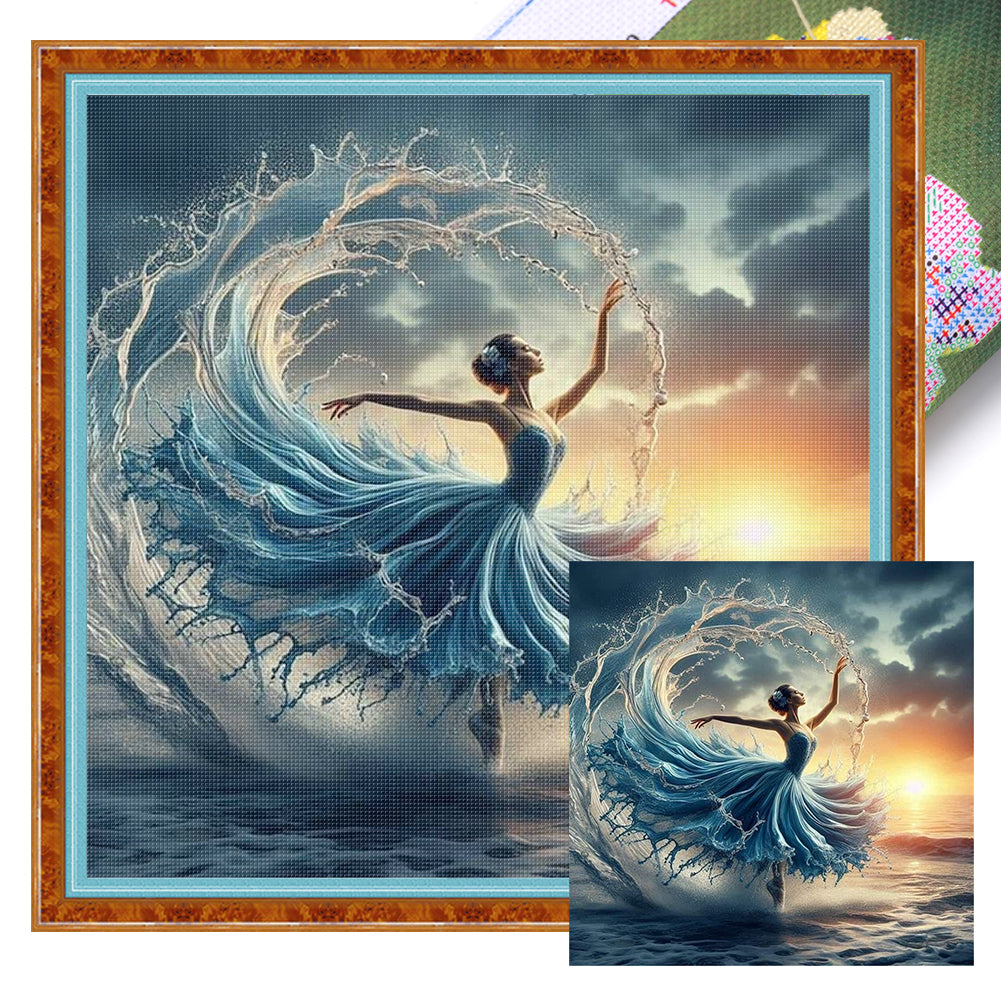 Surf Girl - 11CT Stamped Cross Stitch 45*45CM