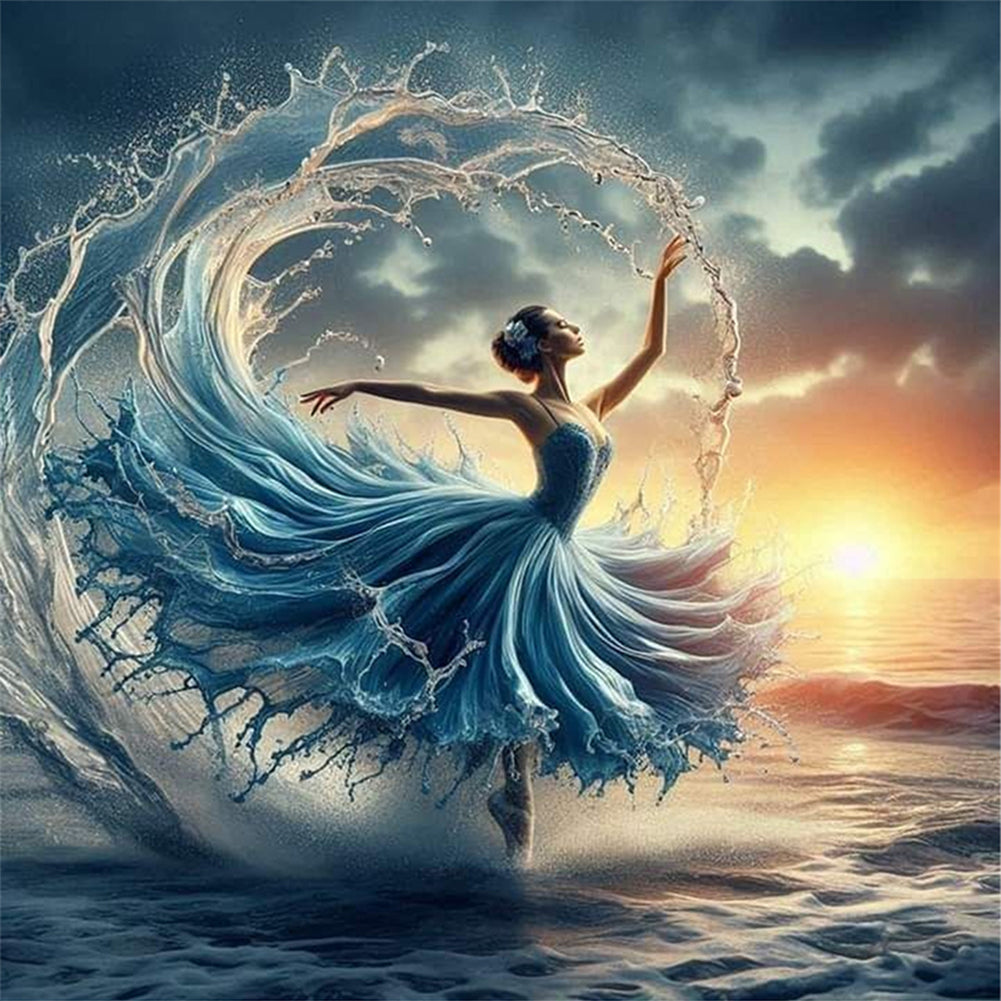 Surf Girl - 11CT Stamped Cross Stitch 45*45CM