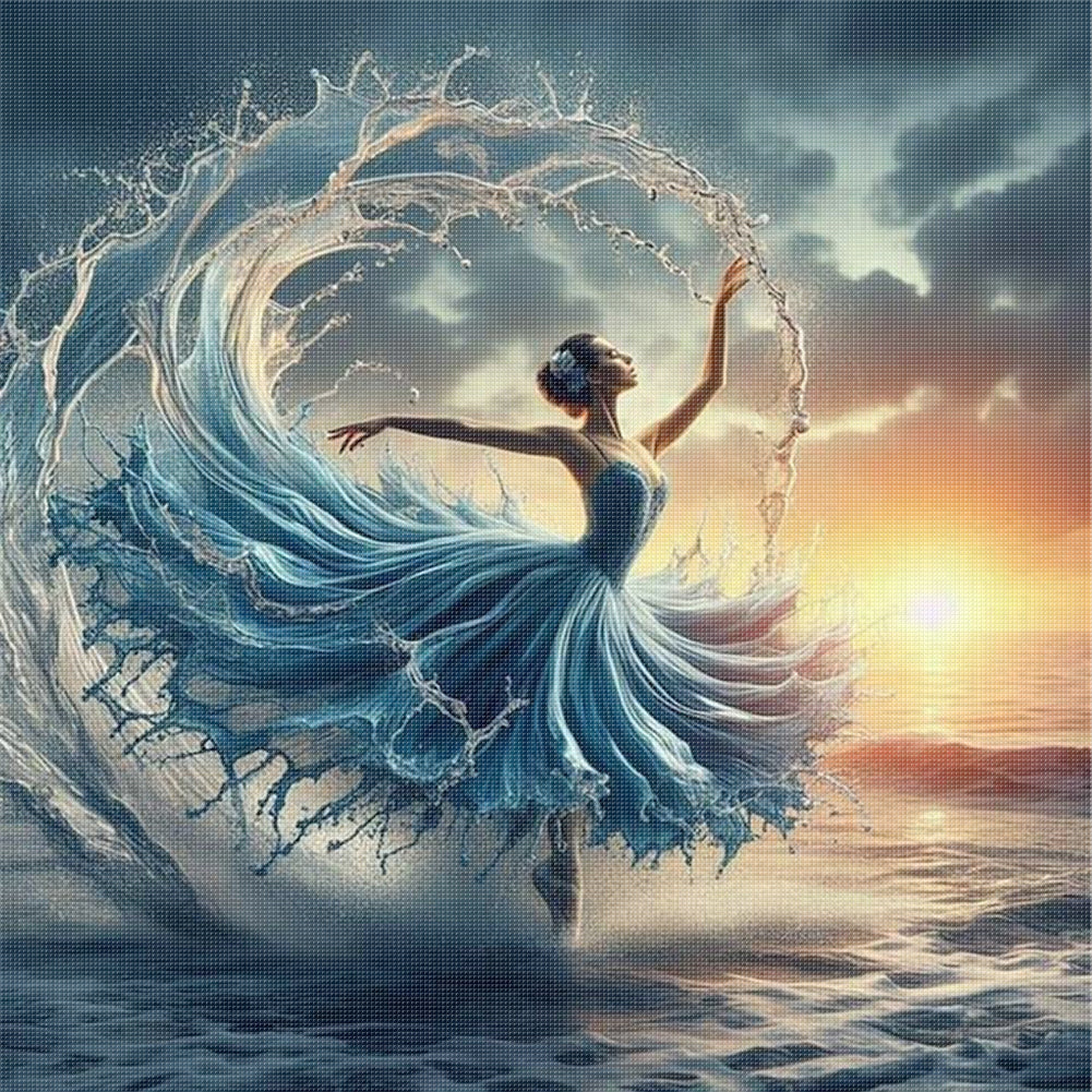 Surf Girl - 11CT Stamped Cross Stitch 45*45CM