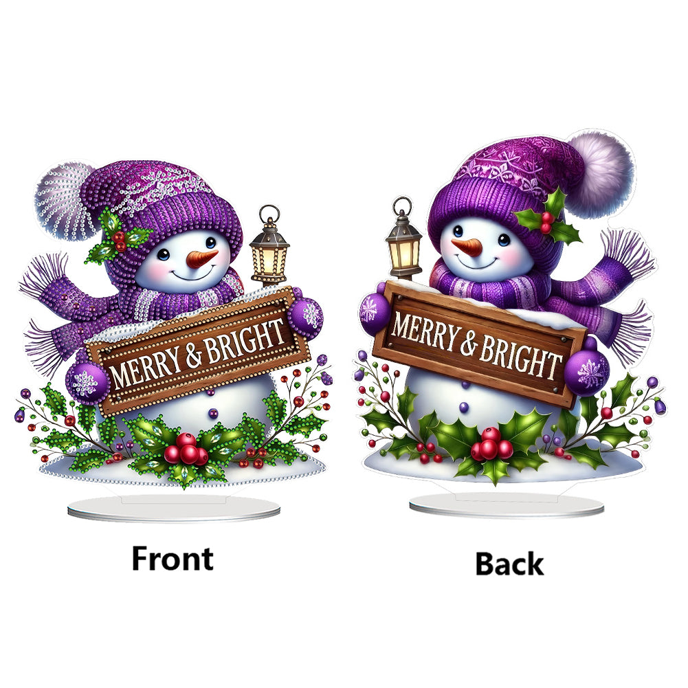 2D Flat Christmas Table Top Diamond Painting Ornament Kits Double-sided Effect