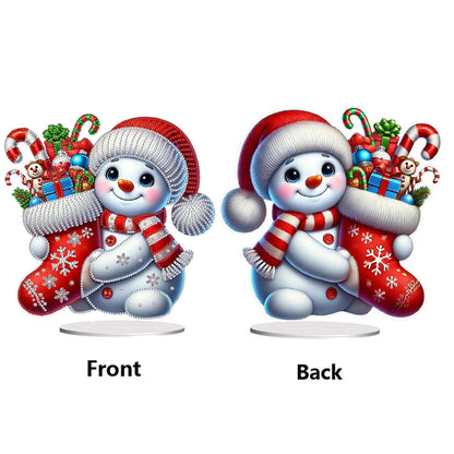 2D Flat Christmas Table Top Diamond Painting Ornament Kits Double-sided Effect