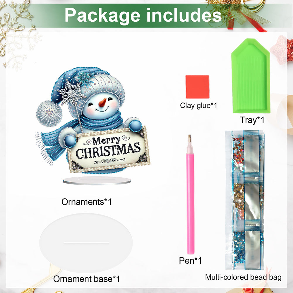 2D Flat Christmas Table Top Diamond Painting Ornament Kits Double-sided Effect