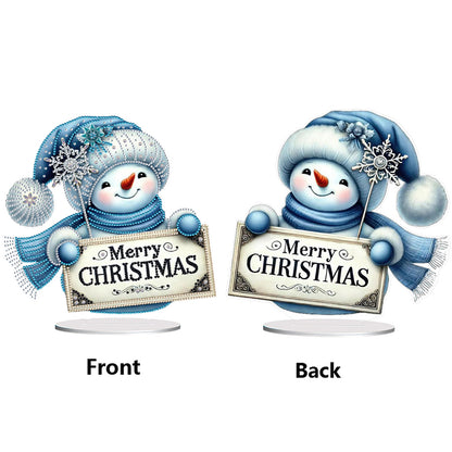 2D Flat Christmas Table Top Diamond Painting Ornament Kits Double-sided Effect