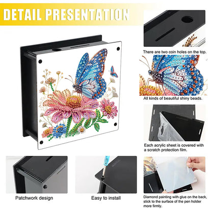 Cat Diamond Painting Money Saving Box Diamond Painting Change Holder Case Decors