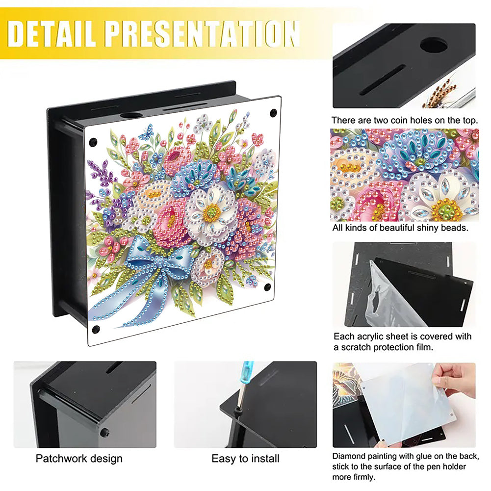 Cat Diamond Painting Money Saving Box Diamond Painting Change Holder Case Decors
