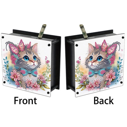 Cat Diamond Painting Money Saving Box Diamond Painting Change Holder Case Decors