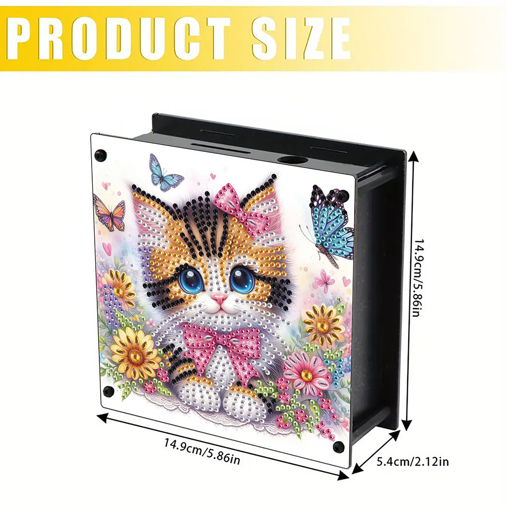 Cat Diamond Painting Money Saving Box Diamond Painting Change Holder Case Decors