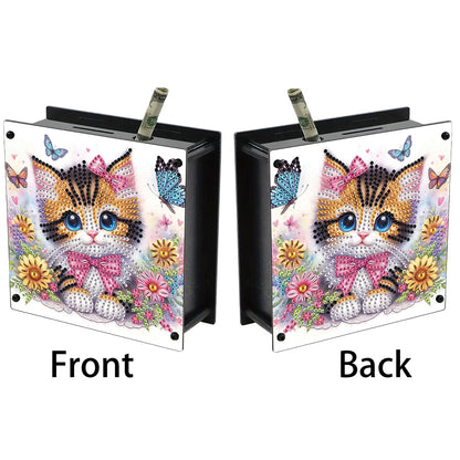 Cat Diamond Painting Money Saving Box Diamond Painting Change Holder Case Decors