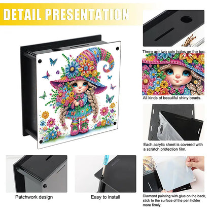 Cat Diamond Painting Money Saving Box Diamond Painting Change Holder Case Decors