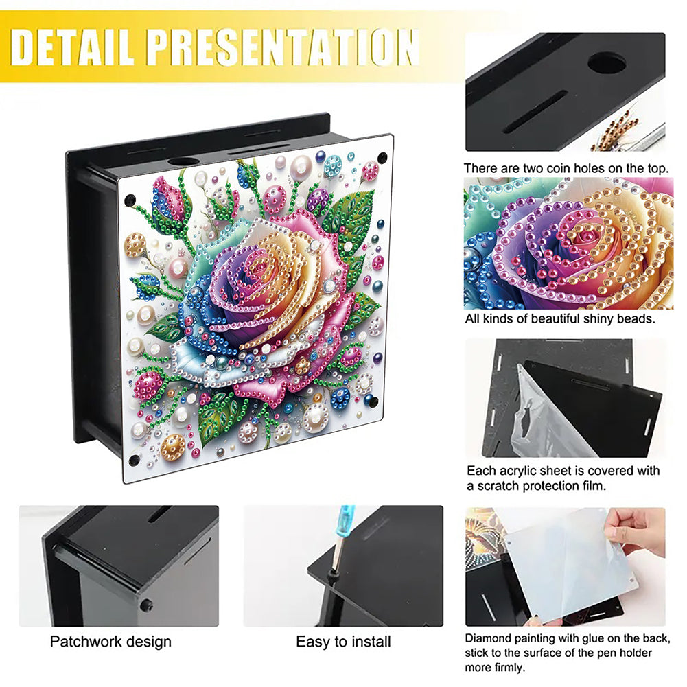 Cat Diamond Painting Money Saving Box Diamond Painting Change Holder Case Decors