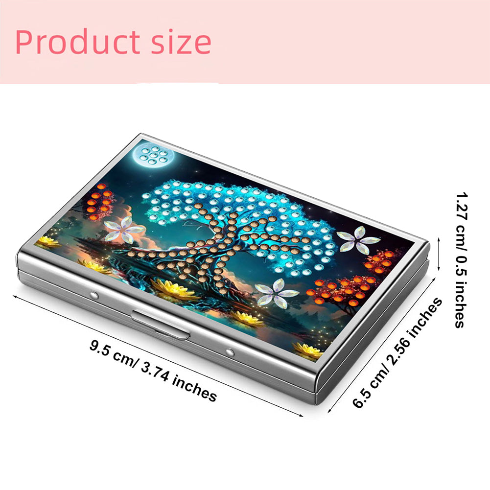 Diamond Painting Credit Card Holder Tree Business Card Holder for Outdoor Travel