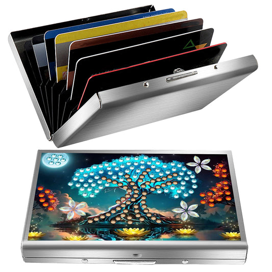 Diamond Painting Credit Card Holder Tree Business Card Holder for Outdoor Travel