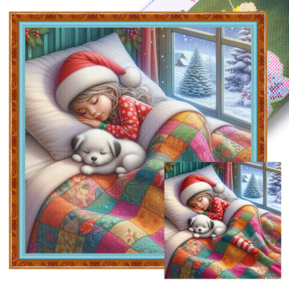Sleeping Girl - 11CT Stamped Cross Stitch 50*50CM