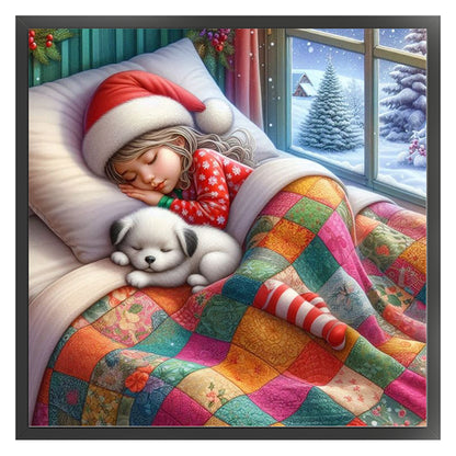 Sleeping Girl - 11CT Stamped Cross Stitch 50*50CM