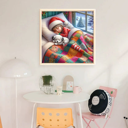 Sleeping Girl - 11CT Stamped Cross Stitch 50*50CM