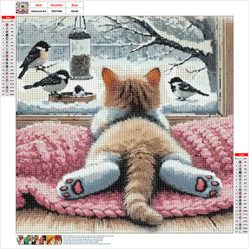 Kitten - Full Round Drill Diamond Painting 40*40CM