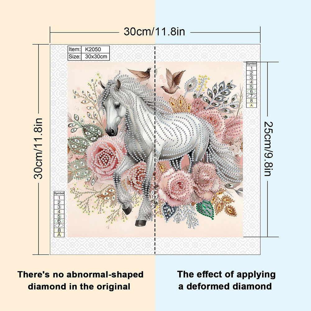 Horse - Special Shaped Drill Diamond Painting 30*30CM